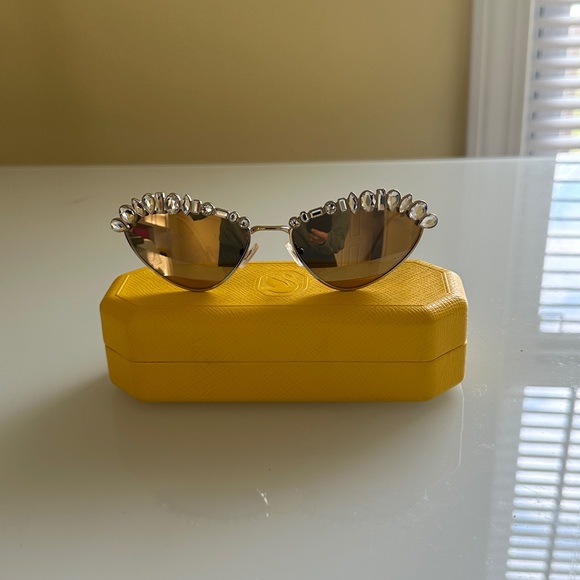 Swarovski Gold Sunglasses with Crystal Details